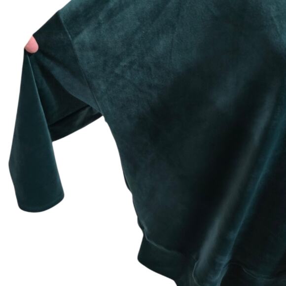 CABLE & GAUGE Teal‎ Velvet Velour Cowl Neck Sweater Sweatshirt Plus Size 2X New - Picture 4 of 6